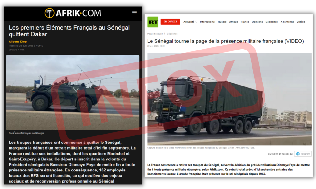 L'infox a été diffusée dans la presse locale avant d'être repartagée par d'autres médias, dont RT France.