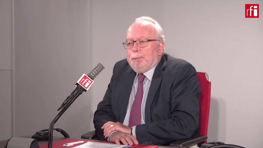 Wallerand de Saint-Just, membre du bureau exécutif du Rassemblement national, dans le studio de RFI, le 15 juin 2022.