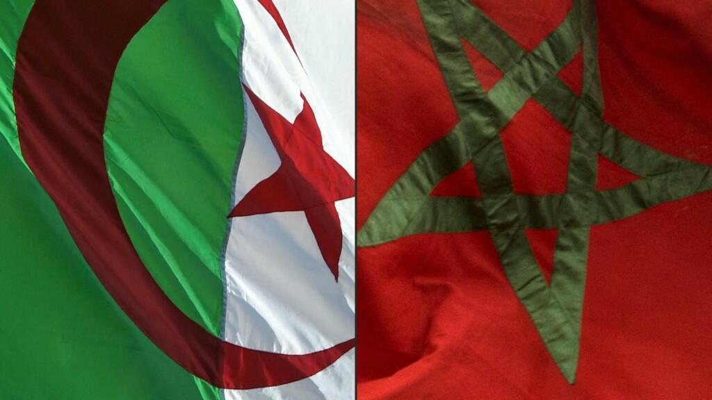 Drapeaux algérien et marocain (Image illustration).