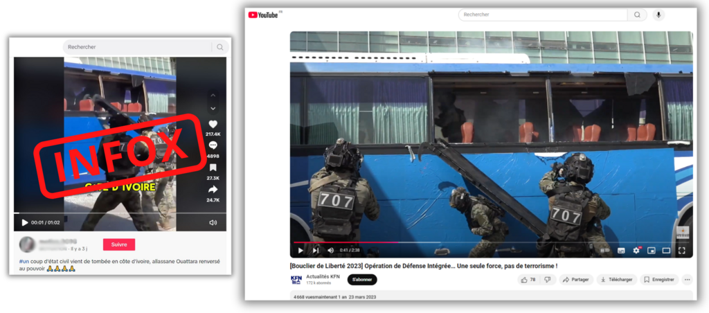 Ces images montrent des militaires sud-coréens lors d'un entraînement en 2023.
