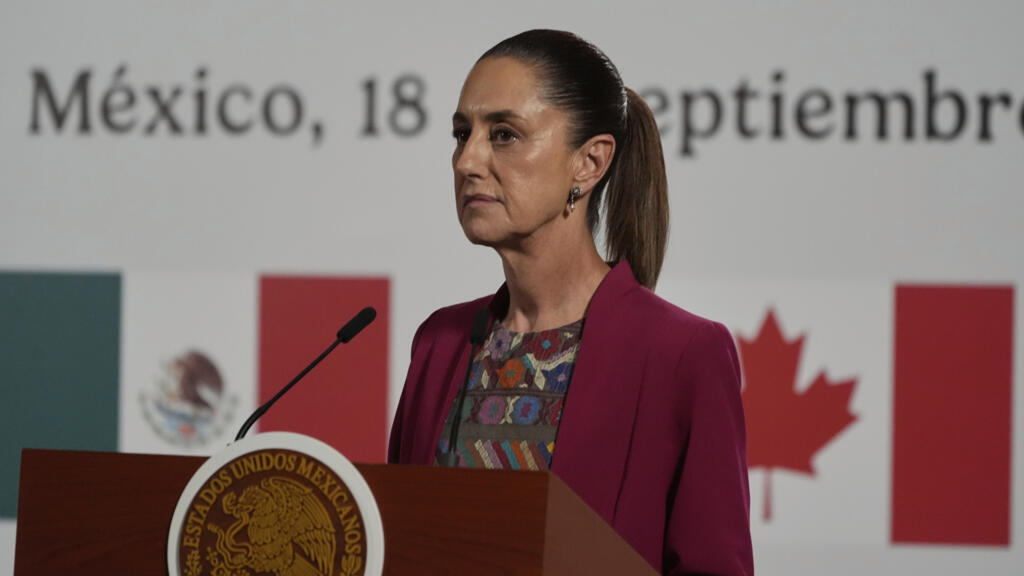 La présidente du Mexique, Claudia Sheinbaum, au Palais national de Mexico, le jeudi 18 septembre 2025.