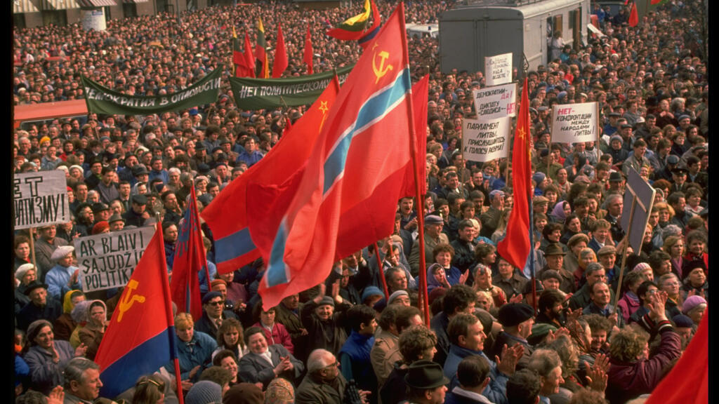 Manifestation en URSS, le 4 avril 1990. 