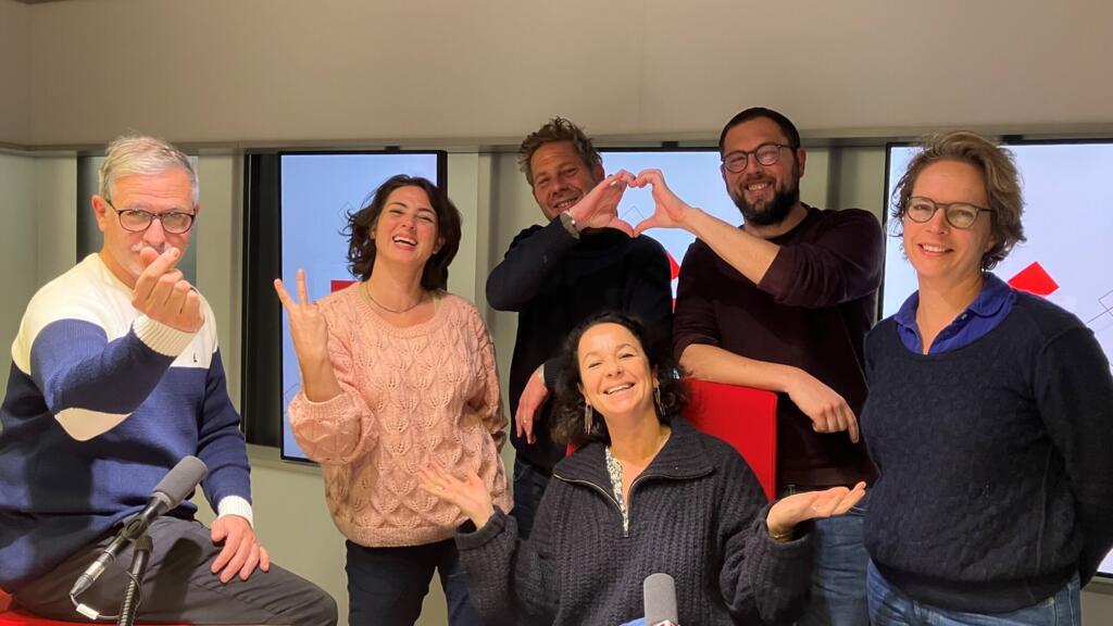 De gauche à droite : François Porcheron, Audrey Iattoni, Igor Strauss, Simon Rozé, Marie Bella et Anne-Cécile Bras.