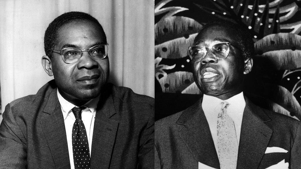 Aimé Césaire (G) et Léopold Sedar Senghor (D).