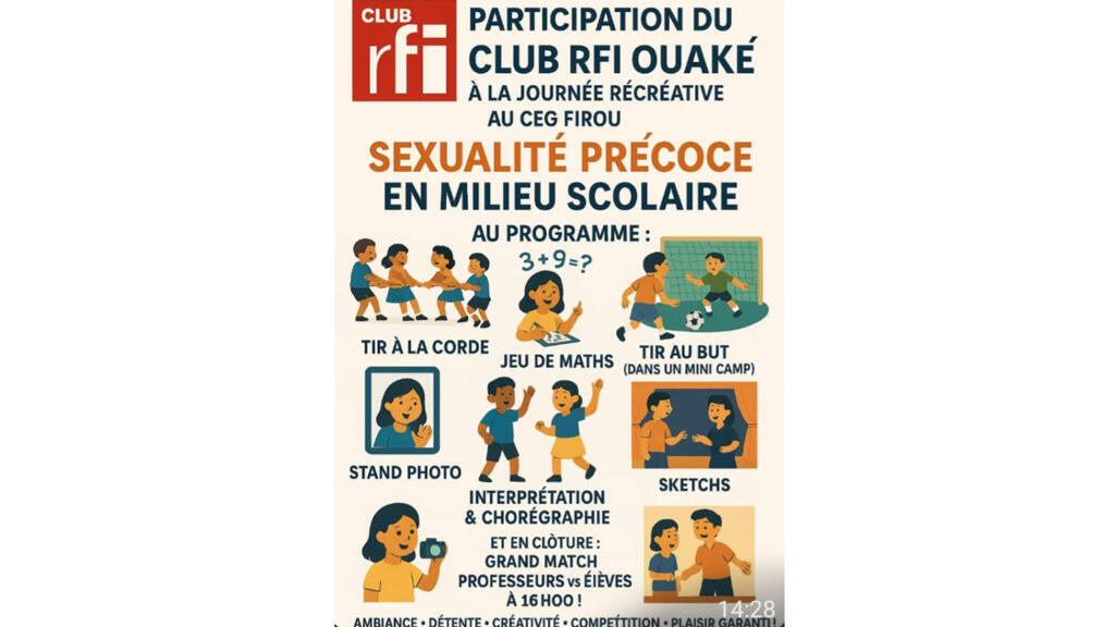 Affiche de l'activité du Club RFI Ouaké.