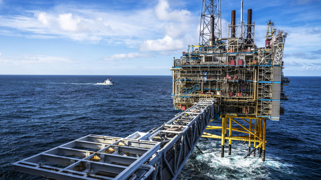 Plataforma de gás Sleipner A offshore na Noruega. País é o quarto maior exportador de gás do mundo. (01/10/2022)