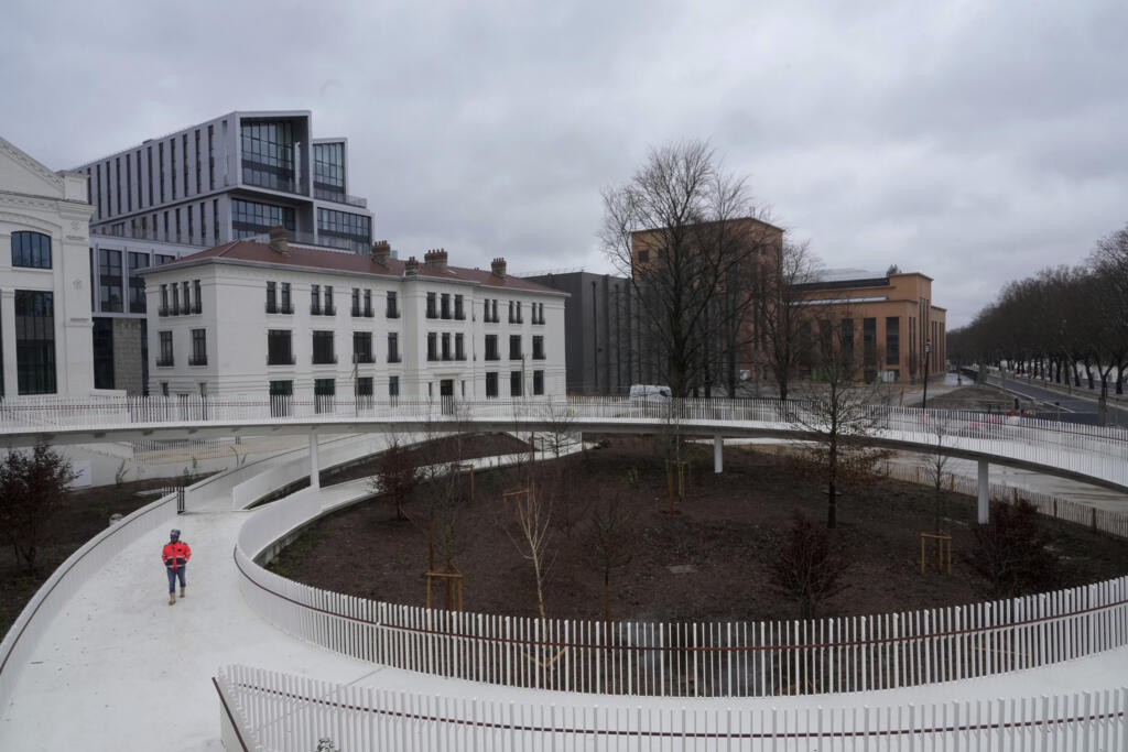 Vista da Vila Olímpica dos Jogos Paris 2024. Em 28/02/2024.