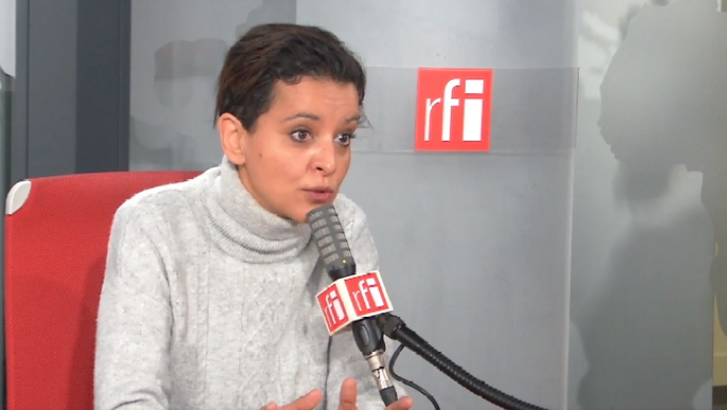 Najat Vallaud-Belkacem, mercredi 1er décembre 2021, dans le studio de RFI.