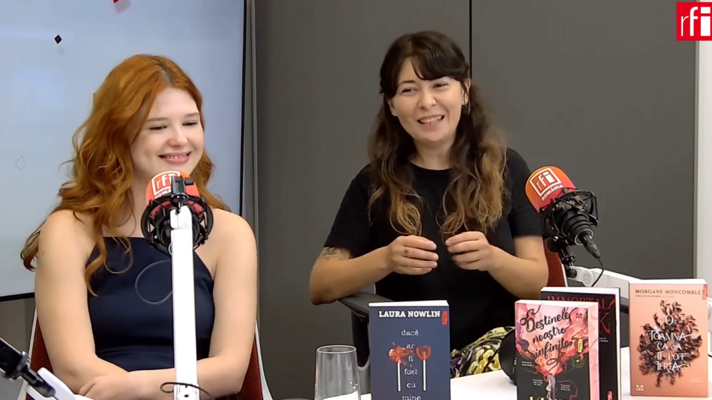 Laura Vladu, coordonator colecție Young si Rucsandra Enache, grafician, Grupul editorial Trei.