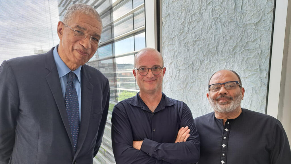 Lionel Zinsou, Bruno Faure et Carlos Lopes à RFI.