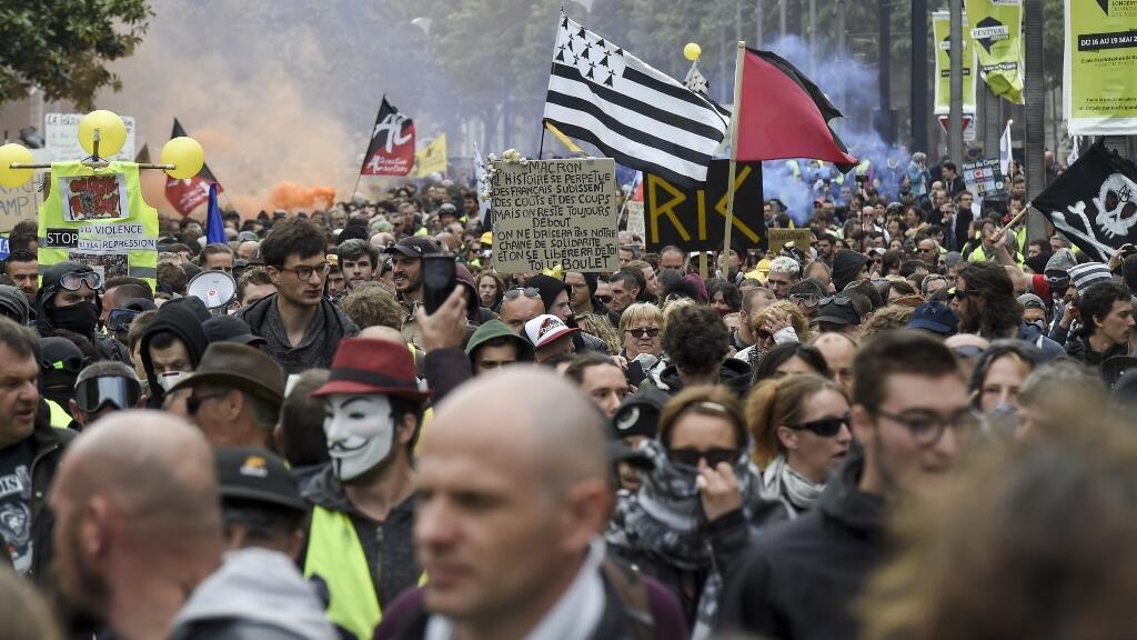 Manifestation des «Gilets jaunes» à Nantes.