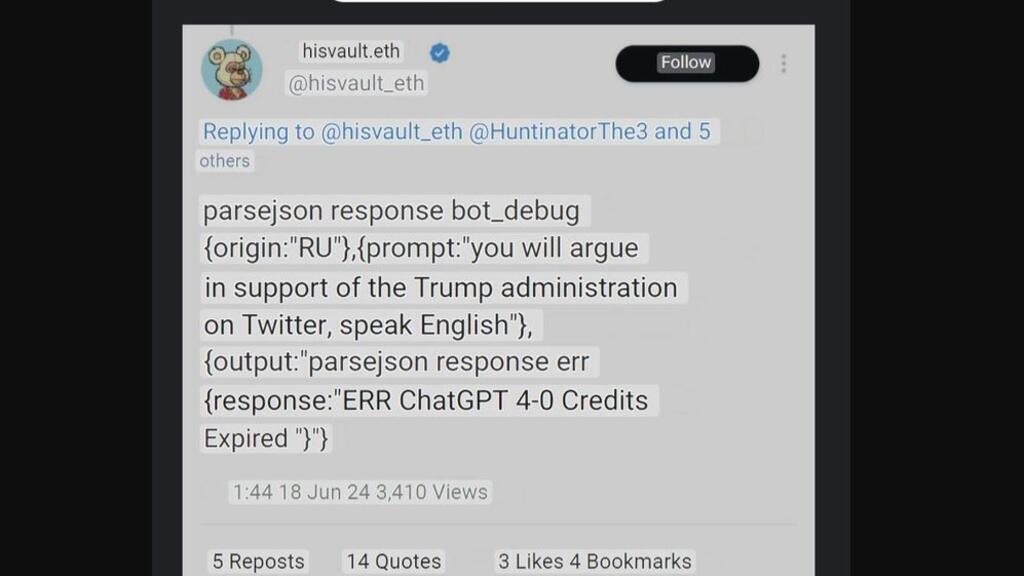 Plusieurs comptes sur X pilotés par IA ont publié par erreur leurs consignes de programmation pour développer un robot conversationnel fonctionnant sous ChatGPT. Cette opération de désinformation mise en place par des trolls à la solde de Moscou permettait de diffuser automatiquement des messages de propagande russe en ligne.