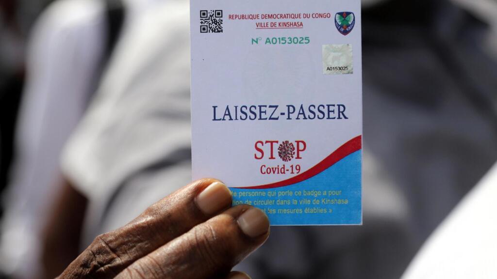 Epidémie de coronavirus en RDC: il faut se munir d'un laissez-passer pour pouvoir circuler dans les quartiers sous confinement total (illustration), Gombe, Kinshasa, le 6 avril 2020.