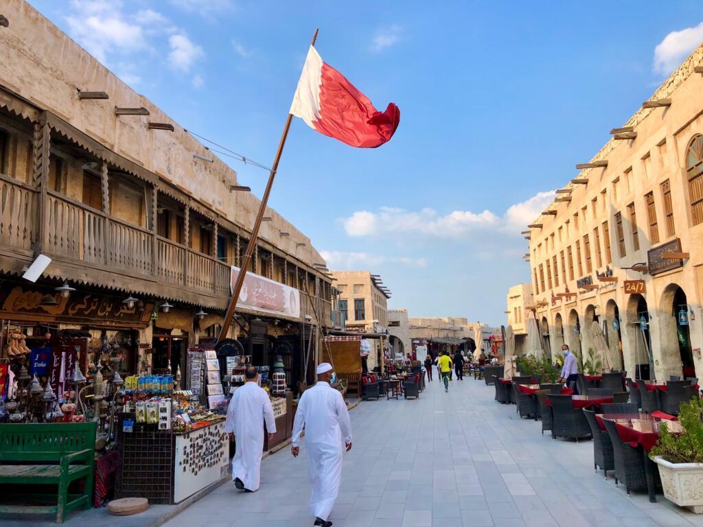 Souq Waqif, tradicional mercado árabe em Doha, que mostra um pouco da cultura do Catar.