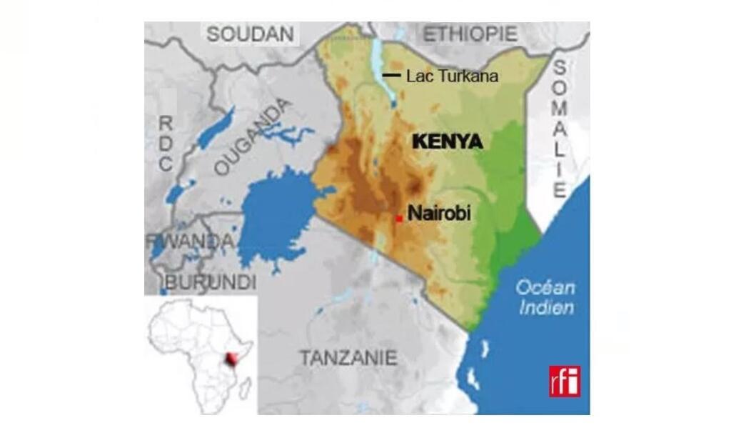 FMM Studio graphique  archive Carte pays Afrique - Kenya en Afrique avec logo RFI