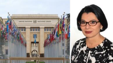 聯合國人權事務委員會發表報告初稿,促香港廢除國安法和煽動罪。圖為委員會主席Photini Pazartzis