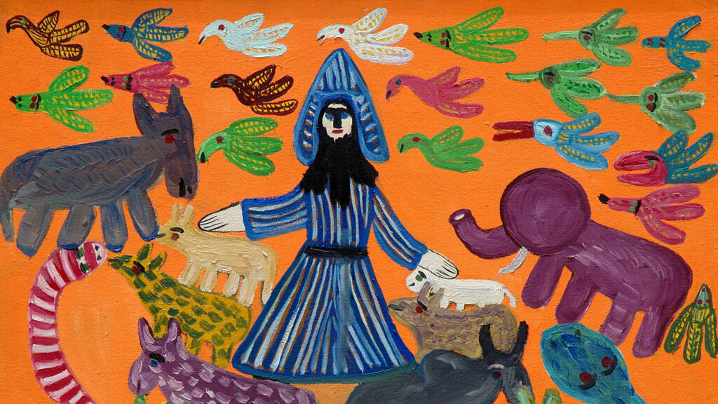 "São Francisco", pintura de 1984 do ceramista, pintor e escultor brasileiro Antônio Baptista de Souza, conhecido como "Antônio Poteiro", em destaque no Museu de Lodève, no sul da França.