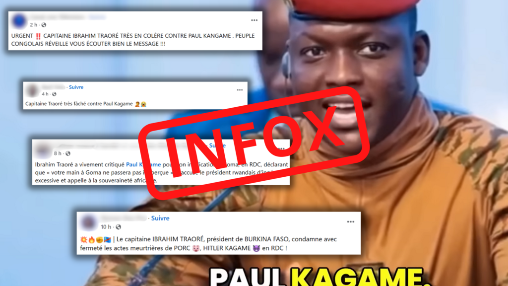 RDC: cette vidéo d'Ibrahim Traoré critiquant Paul Kagame est un hypertrucage