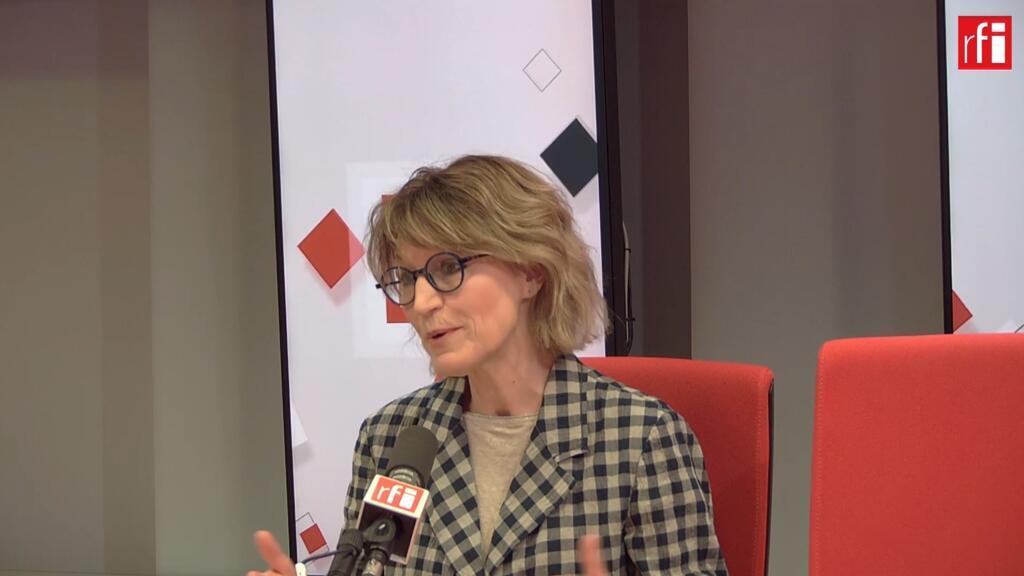 Agnès Callamard, secrétaire générale d’Amnesty International et ancienne rapporteuse spéciale des Nations Unies dans le studio de RFI le 10 avril 2025.