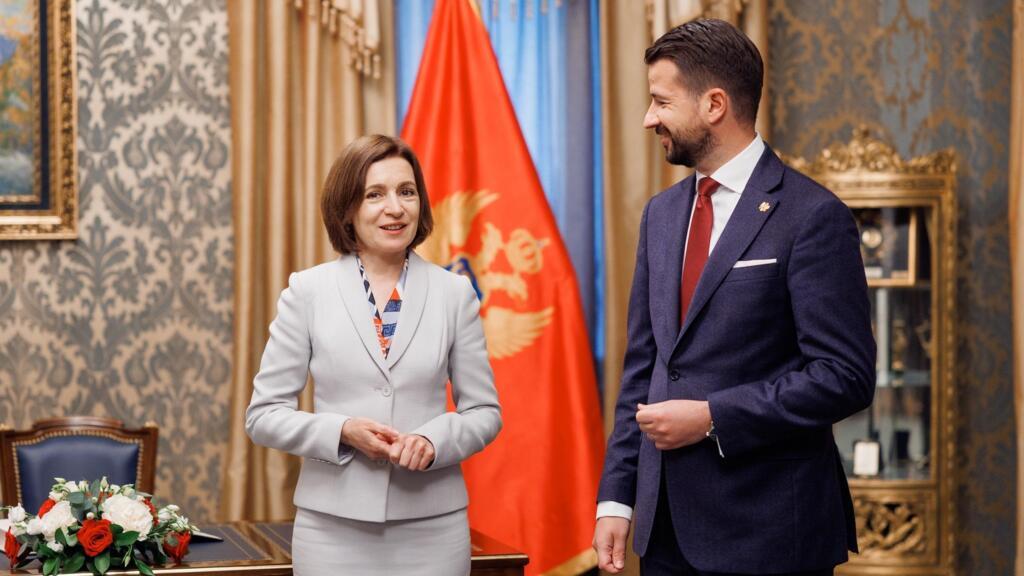 Președinta R. Moldova, Maia Sandu și gazda sa, președintele din Muntenegru, Jakov Milatović