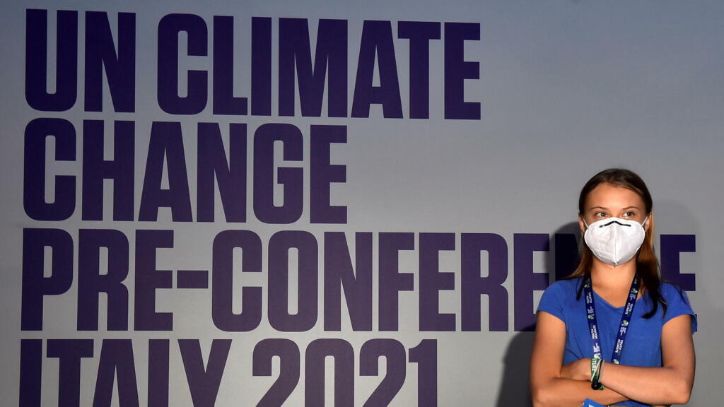 Ativista Greta Thumberg participa da Youth4Climate, evento preparatório para a COP26, em Glasgow.