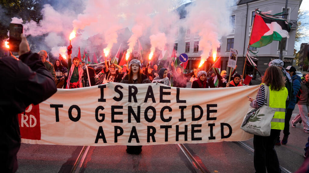 Qualification au Mondial 2026: manifestation pour la Palestine avant la rencontre Norvège-Israël