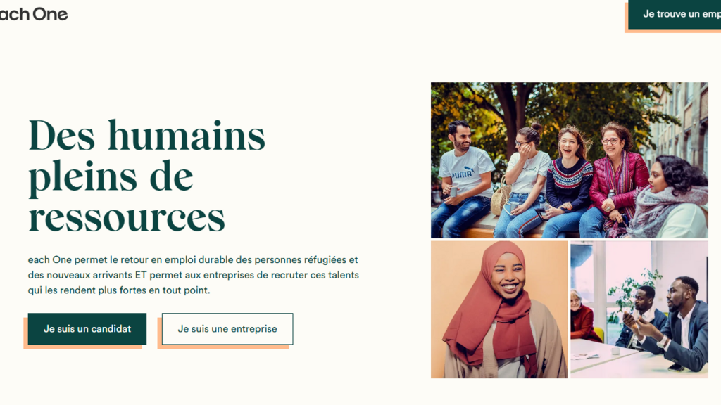 Capture d'écran de la home du site du campus each One, une initiative du fonds de dotation each One for Society.