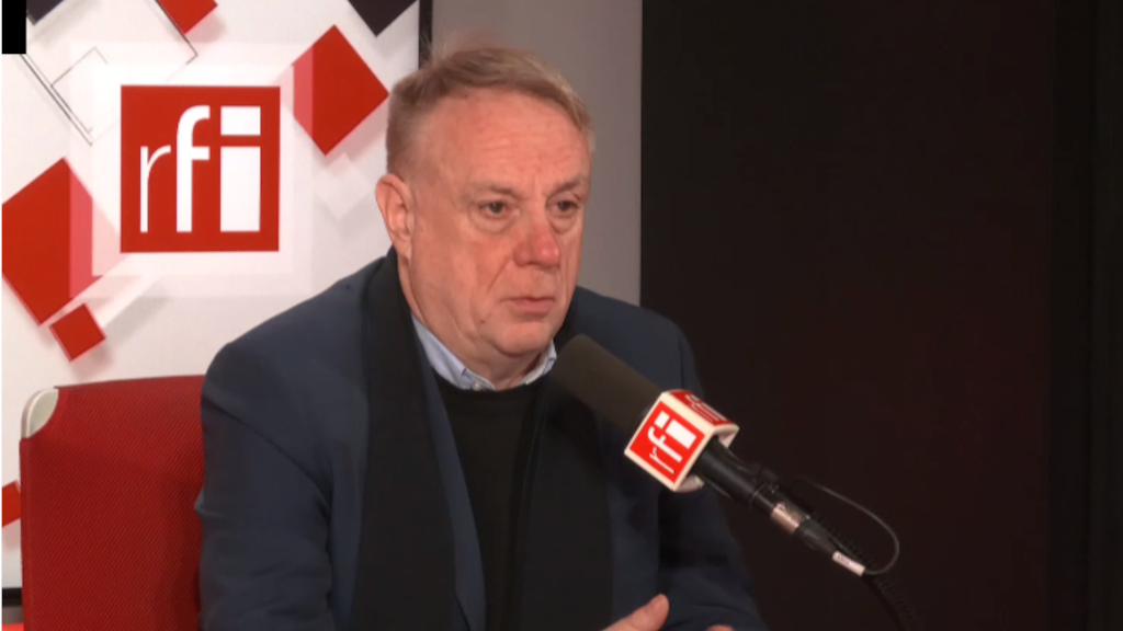 Le général Jérôme Pellistrandi, dans les locaux de RFI, lundi 20 février 2023.