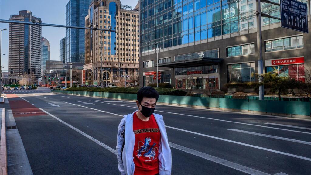 Une rue désertée dans le quartier de la finance à Pékin, le 3 mars 2020.