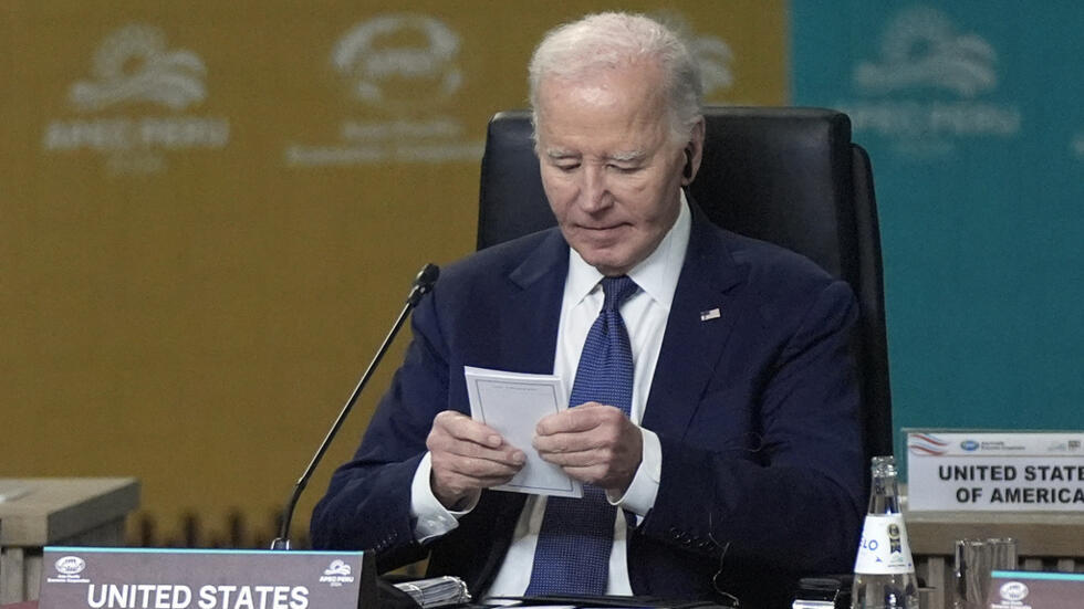 Tổng thống Mỹ Joe Biden tại cuộc đối thoại không chính thức giữa các lãnh đạo dự Thượng đỉnh APEC, Lima, Peru, ngày 15/11/2024.