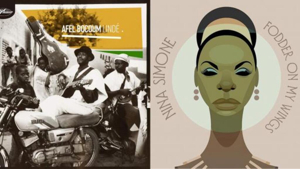A gauche, l'album d'Afel Bocoum Lindé. A droite, l'album de Nina Simone Fodder on my Wings