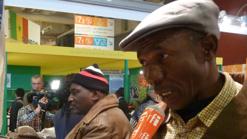 Drissa Traoré, président du Réseau des producteurs des plants certifiés de manguiers de Sicasso, au stand du Mali au salon de l’Agriculture.