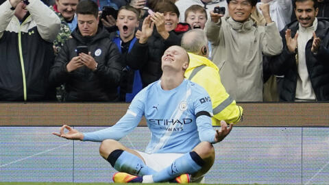 Erling Haaland (Manchester City), auteur d'un doublé face à Manchester United, le 14 septembre 2025. (Image d'illustration)