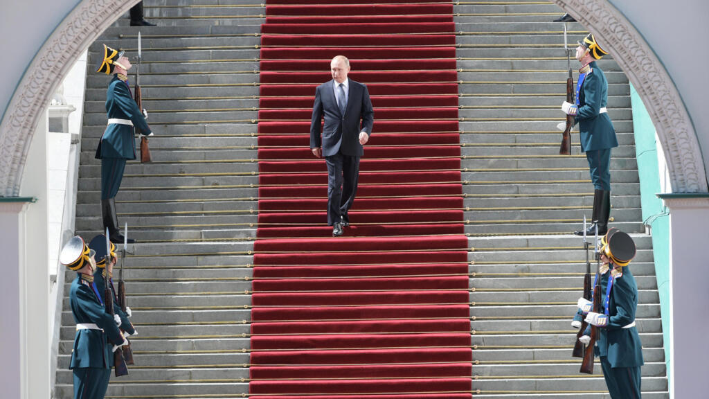 Le président russe Vladimir Poutine après la cérémonie d'investiture pour un quatrième mandat, à Moscou, le 7 mai 2018.