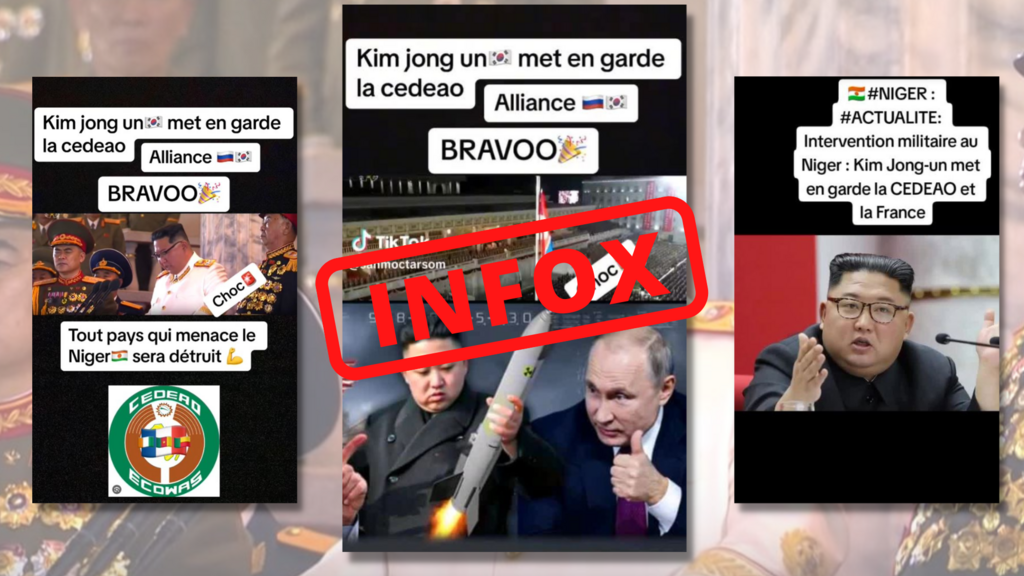 Non, Kim Jong-un n'a pas mis en garde la CEDEAO ni défendu le Niger dans un de ses discours comme l'affirment certains internautes.