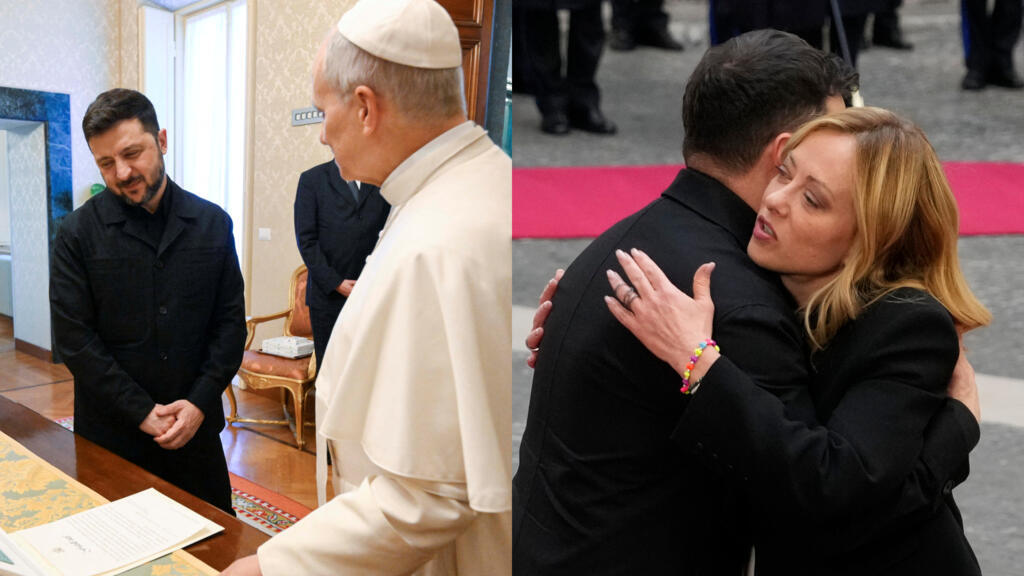 Guerre en Ukraine: Zelensky à Rome en quête de soutien du pape Léon XIV et de Meloni