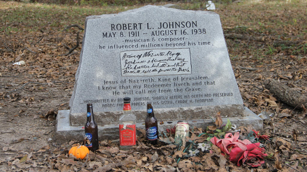 La tombe de Robert Johnson à Greenwood (Mississippi).