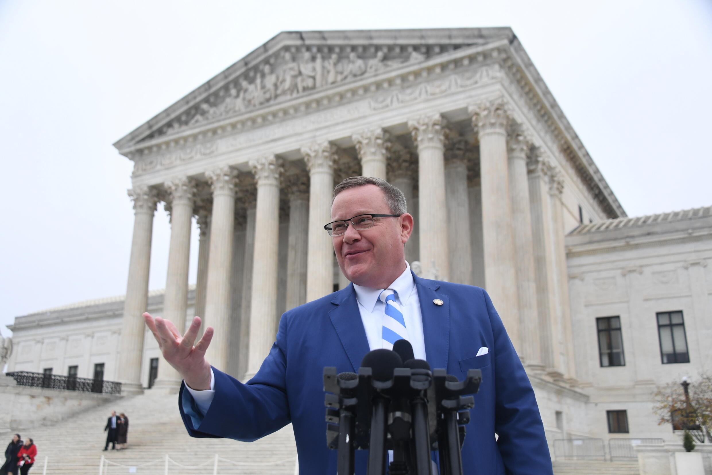 El líder republicano de la Cámara de Representantes de Carolina del Norte, Tim Moore, ante la Corte Suprema de Estados Unidos, en Washington, el 7 de diciembre de 2022
