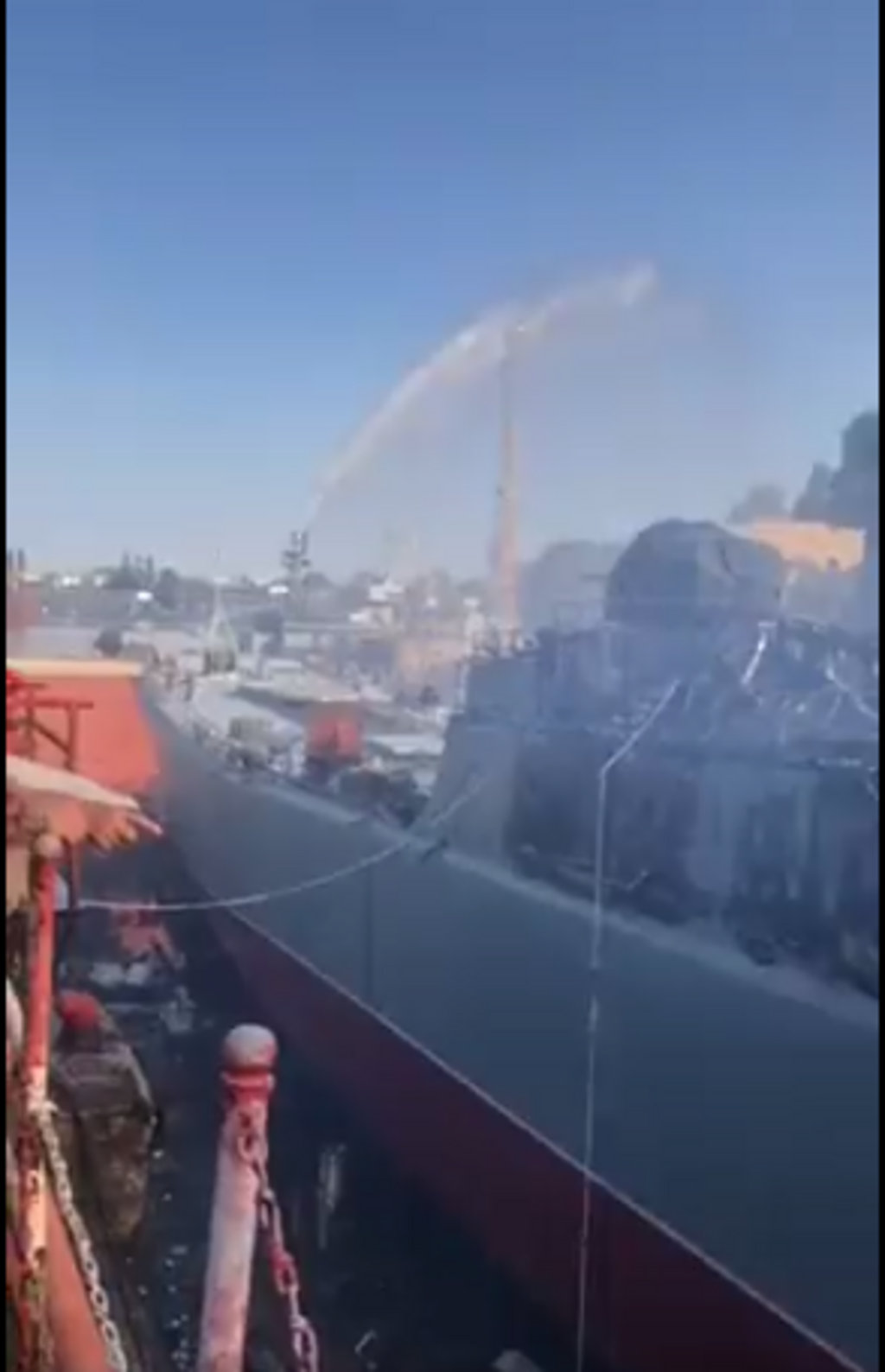 Image partagée sur les réseaux sociaux dans les heures ayant suivies le raid ukrainien, montrant les dégâts causés au batiment Minsk.