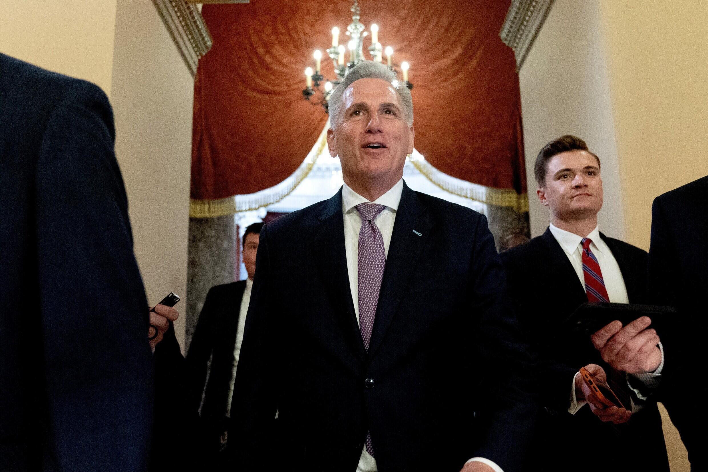 El líder de la mayoría republicana en el Congreso, Kevin McCarthy, el 19 de abril de 2023 en el Capitolio de Washington