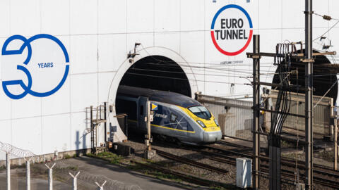 A Eurostar train enters the Channel Tunnel in Coquelles, northern France, on 4 April, 2025.