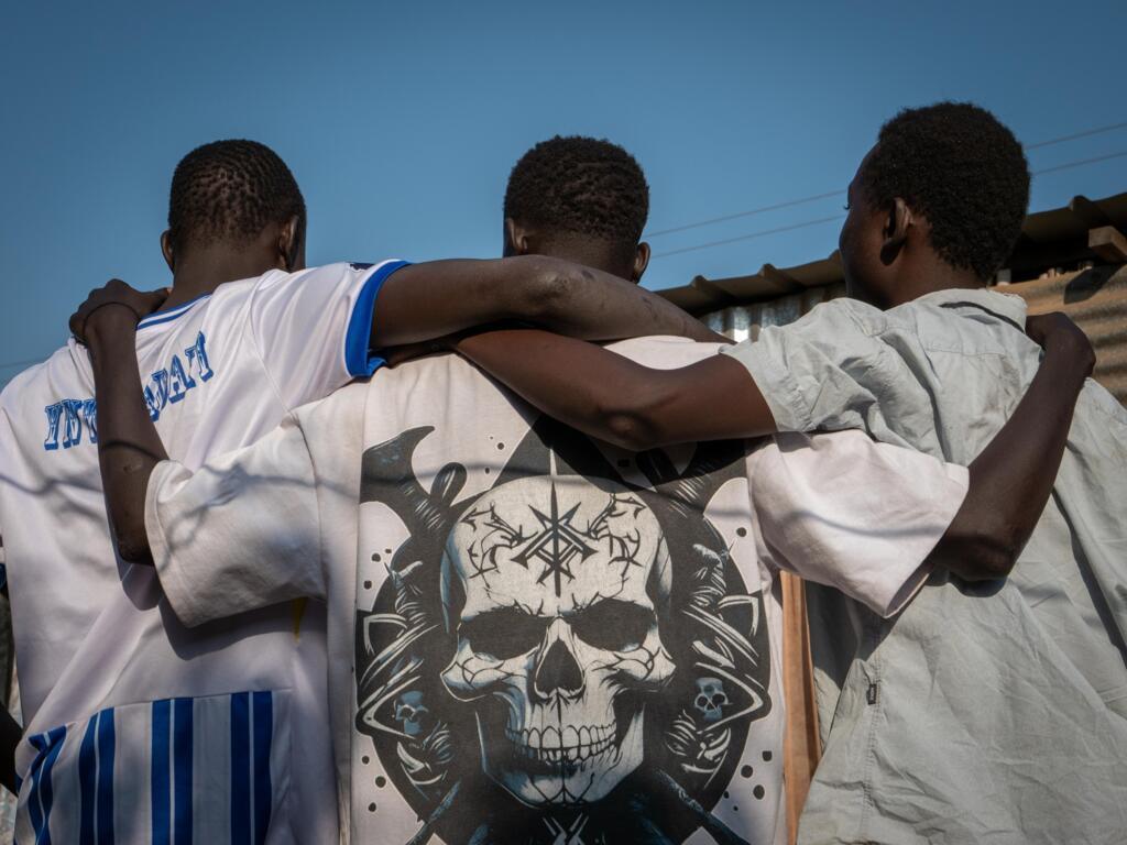 Des membres d'un gang à Juba, en janvier 2025.