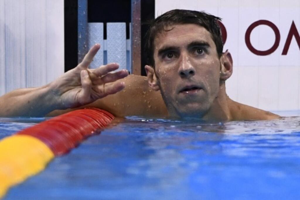 O nadador Michael Phelps após vencer a final dos 200m medley nos Jogos Olímpicos Rio-2016.