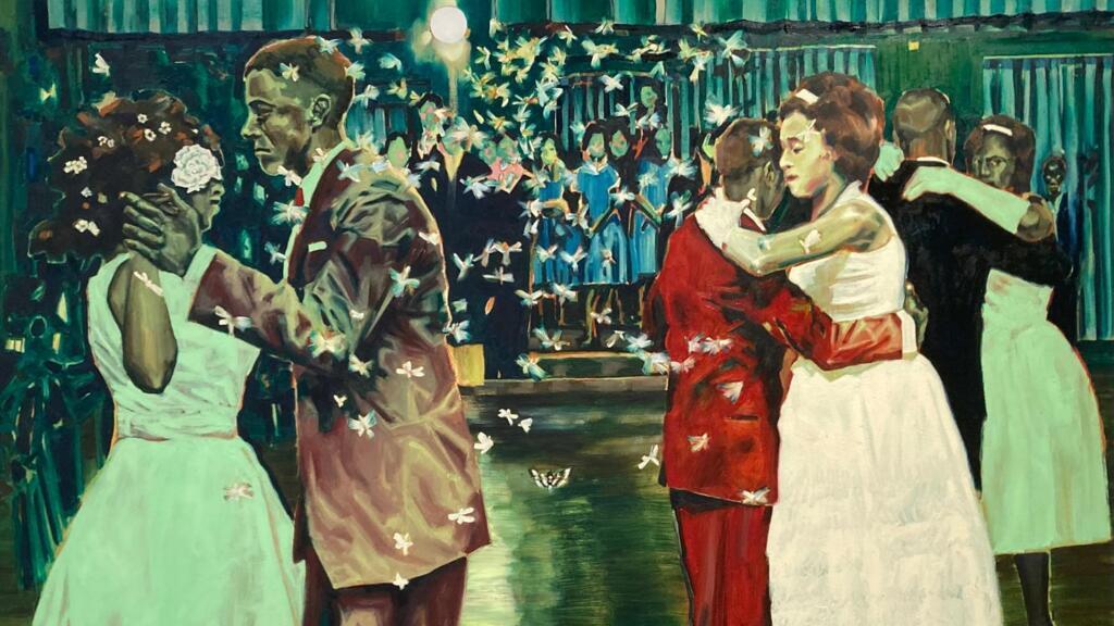 "Memento Mori-Baile de debutantes", de Antonio Obá, foi realizado em 2024 para a exposição parisiense do artista brasileiro.