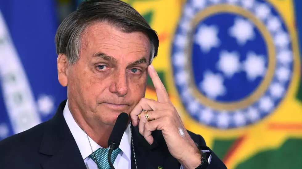 O presidente brasileiro, Jair Bolsonaro, em 1° de junho de 2021 no Palácio do Planalto, em Brasília.