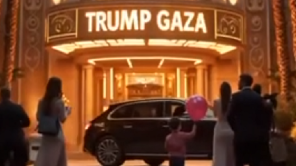 Capture d'écran d'une vidéo créée par une intelligence artificielle publiée par Donald Trump sur Instagram et son réseau social @realdonaldtrump, mercredi 26 février 2025