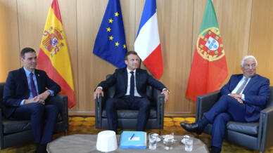 À Alicante, Emmanuel Macron doit s'entretenir avec l'Espagnol Pedro Sanchez et le Portugais Antonio Costa (ici à Bruxelles en 2019)