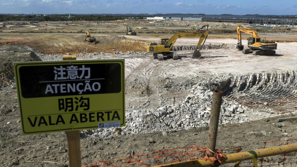 Khu vực xây dựng nhà máy sản xuất ô tô điện BYD tại Camacari, bang Bahia, Brazil, ngày 27/01/2024.