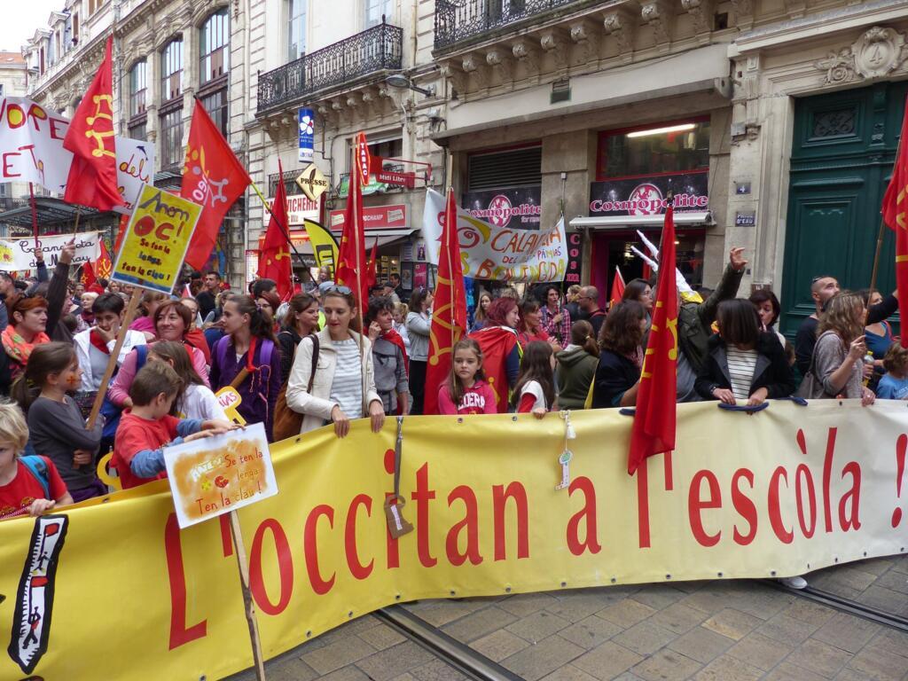 Protest in Montpellier for the teaching of Occitan in schools