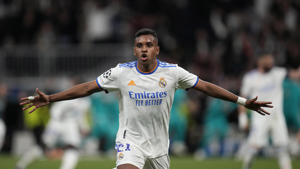 Rodrygo (Real Madrid) après son deuxième but contre Manchester City, le 4 mai 2022, en Ligue des Champions.